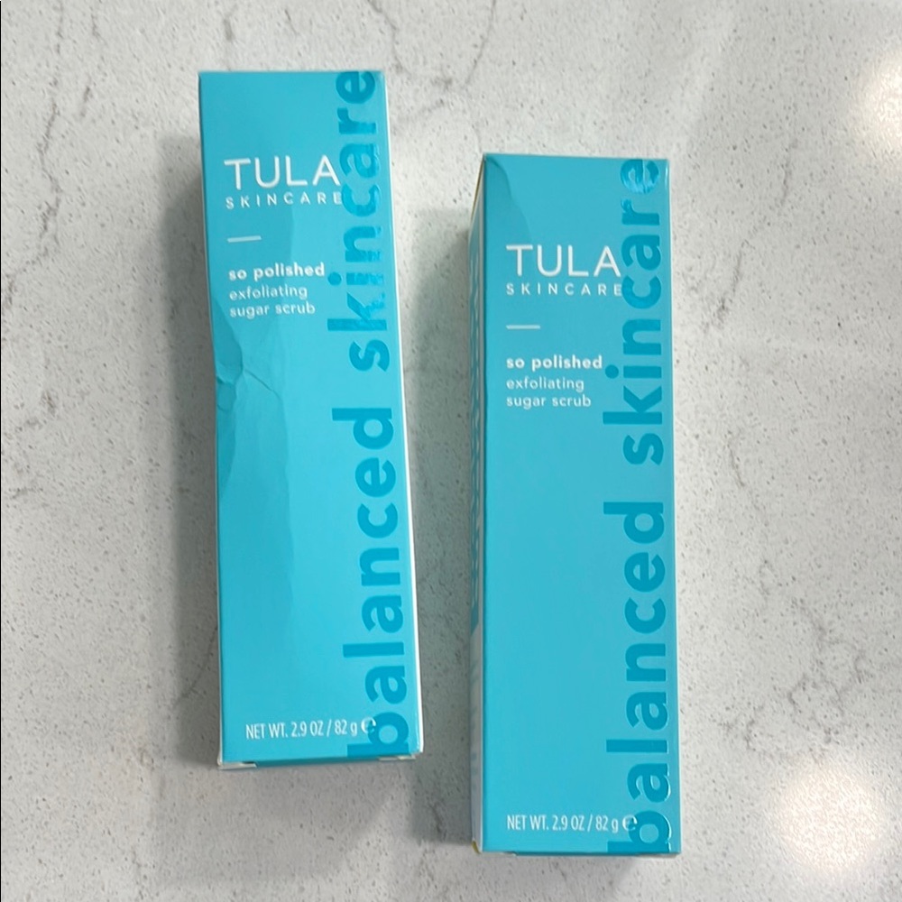 2 bottles of Tula Skincare So Polished Exfoliating Sugar Scrub - Blue